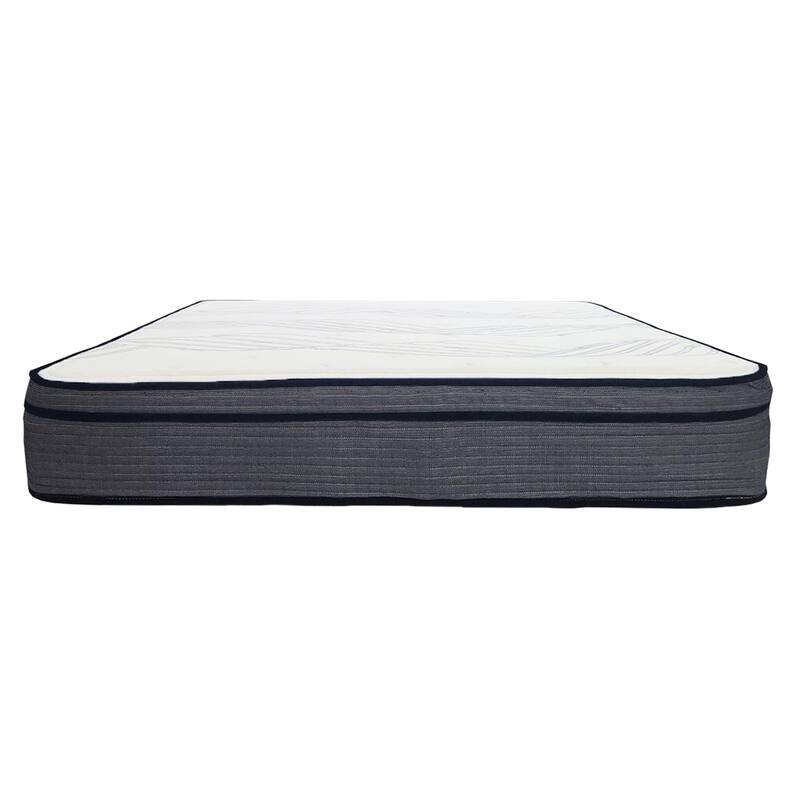 Luxe 14 in. Hybrid Plush Foam Mattress in a Box, White/Gray