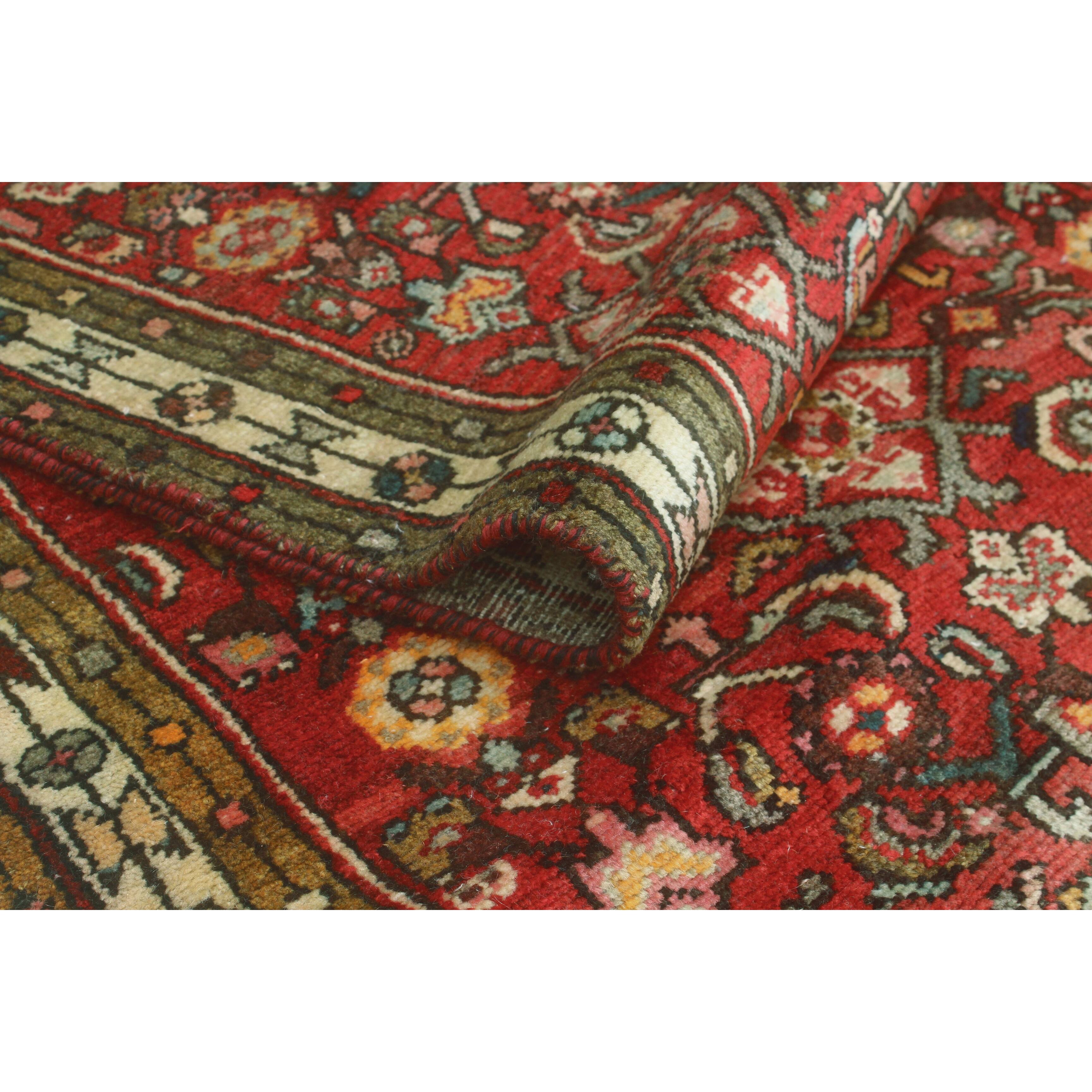 Noori Rug Fine Vintage Distressed Aiston Red/Ivory Runner 2'8" x 12'2