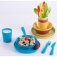 preview thumbnail 3 of 11, 24-Piece Kids Plastic Dinnerware Set, Service for 4 with Plates, Bowls, Cups, Forks, Knives, Spoons, Reusable Tableware