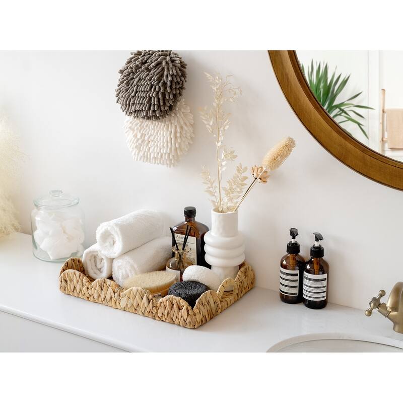 Serving Tray with Built-in Handles, Decorative Tray for Organizing Tabletop