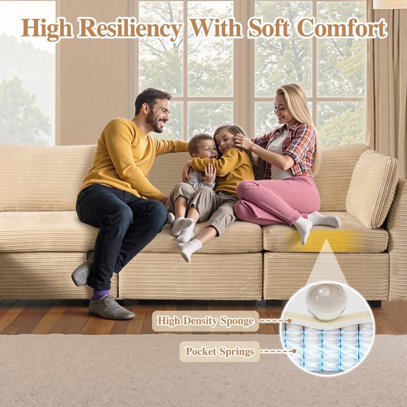 OVIOS Long Plush Deep Seat Indoor Sofa