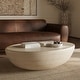 preview thumbnail 11 of 9, Poly & Bark Trevi Concrete Oval Coffee Table with Marble Finish
