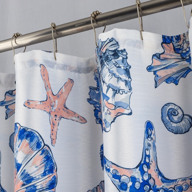Cedar Flowers Palms Seashells Shower Curtain Collection