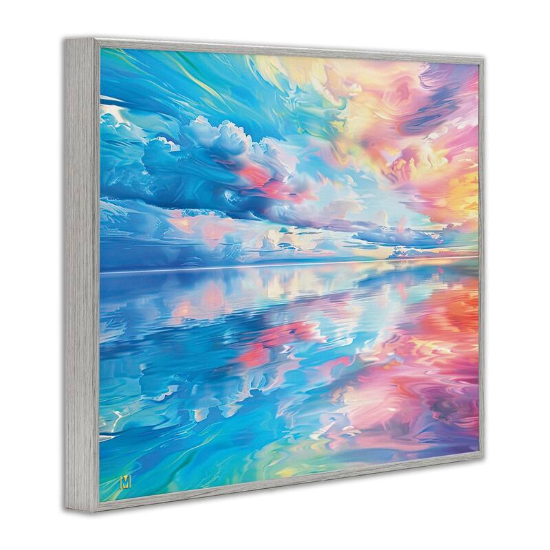 Stupell Prismatic Rainbow Sunset Framed Giclee Art Design By Michael Ward