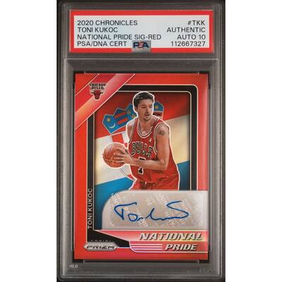 Toni Kukoc 2020 Panini Chronicles National Pride Red Card #TKK Auto PSA 10 - 8' x 11'