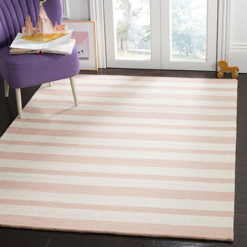 SAFAVIEH Handmade Kids Kailyn Wool Rug - 3' x 5' - Pink/Ivory