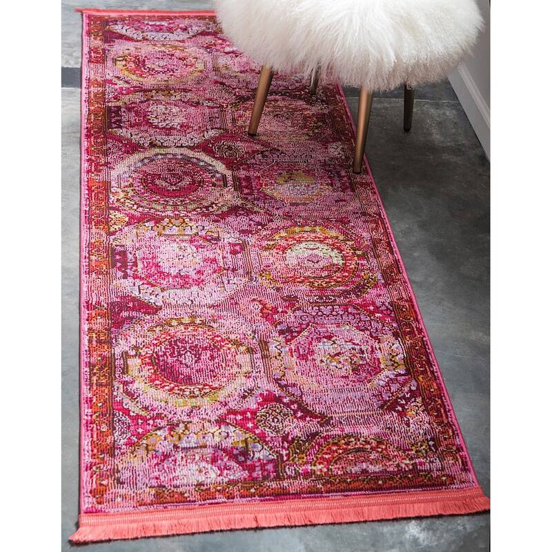 Transitional Samana Collection Area Rug - 2'2"x6' - Pink