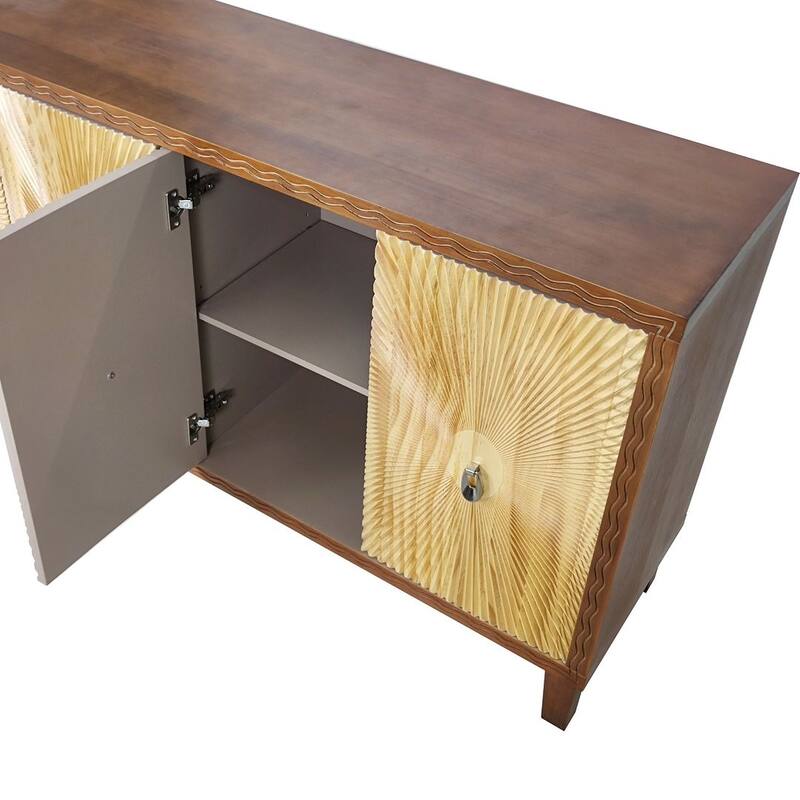 60" Vintage 4 Door Carved Pattern Buffet/Sideboard