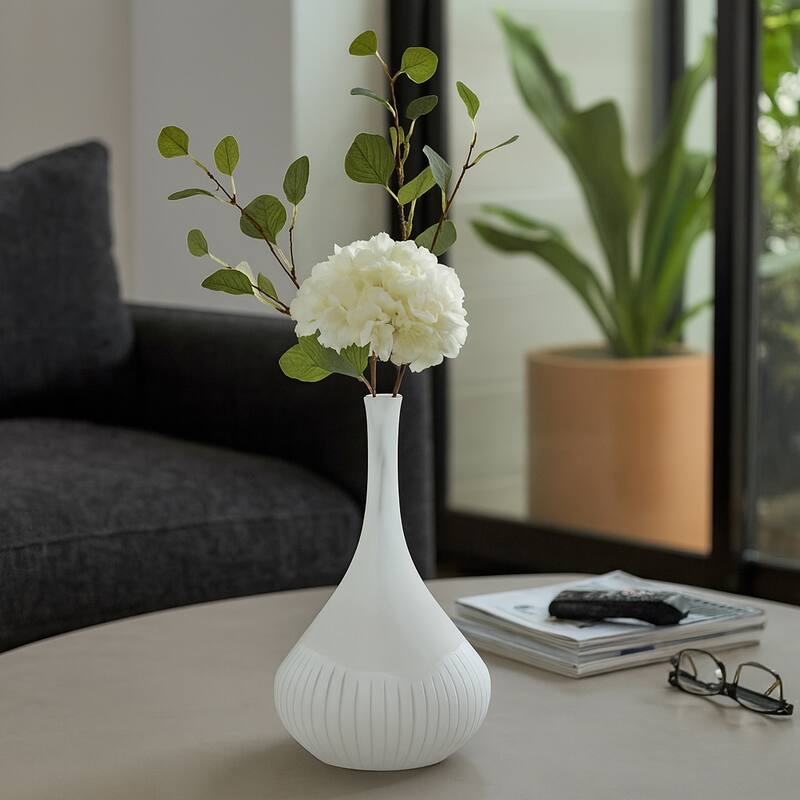 Frosted Flower Glass Vase - Elegant Sculptural Vase for Home Decor
