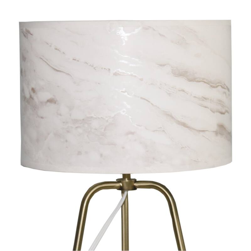 Small Modern Stylish Bronze Marble Lampshade Table Lamp