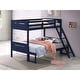 preview thumbnail 17 of 35, Contemporary Twin over Full Bunk Bed with Masculine Style Frame, Angled Ladder, Guardrails and Convertible Design