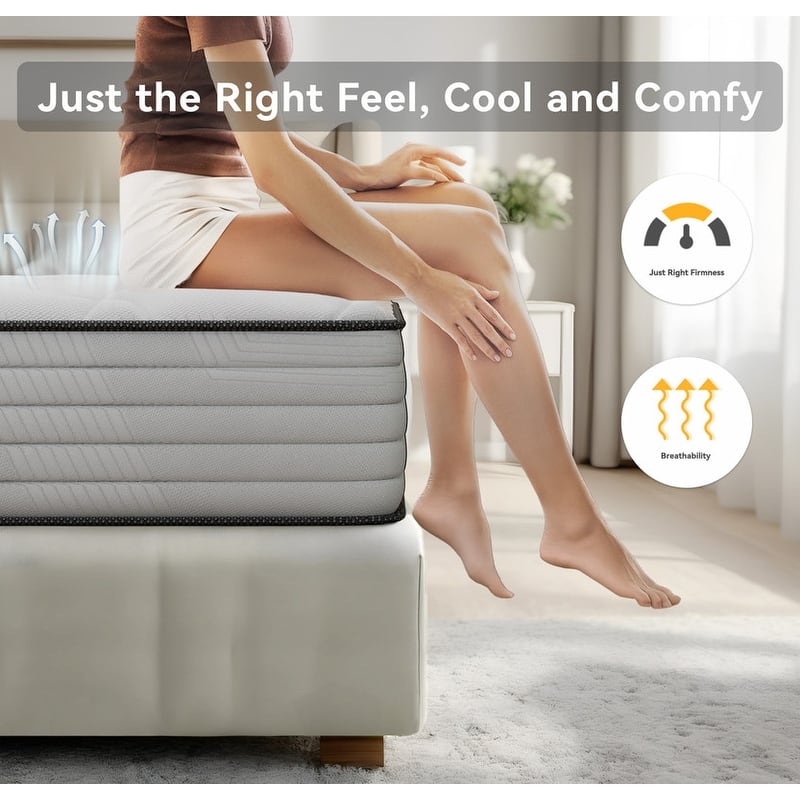SweDrea 8/12 in Medium Firm Gel-infused Memory Foam Hybrid Mattress Cooling and Breathable with CertiPUR-US, SGS and OEKO-TEX