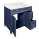 preview thumbnail 7 of 109, Vail 37" Bathroom Vanity with Cultured Marble Top Sink w/ Backsplash in White with White Basin