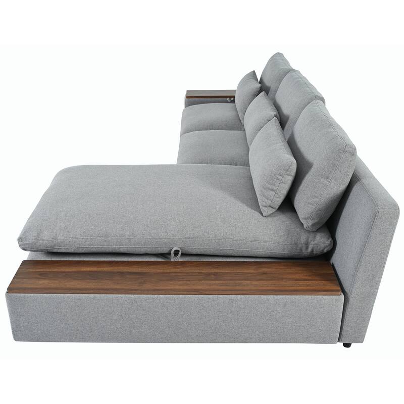 Modular Sectional Sofa with Removable Back Cushions