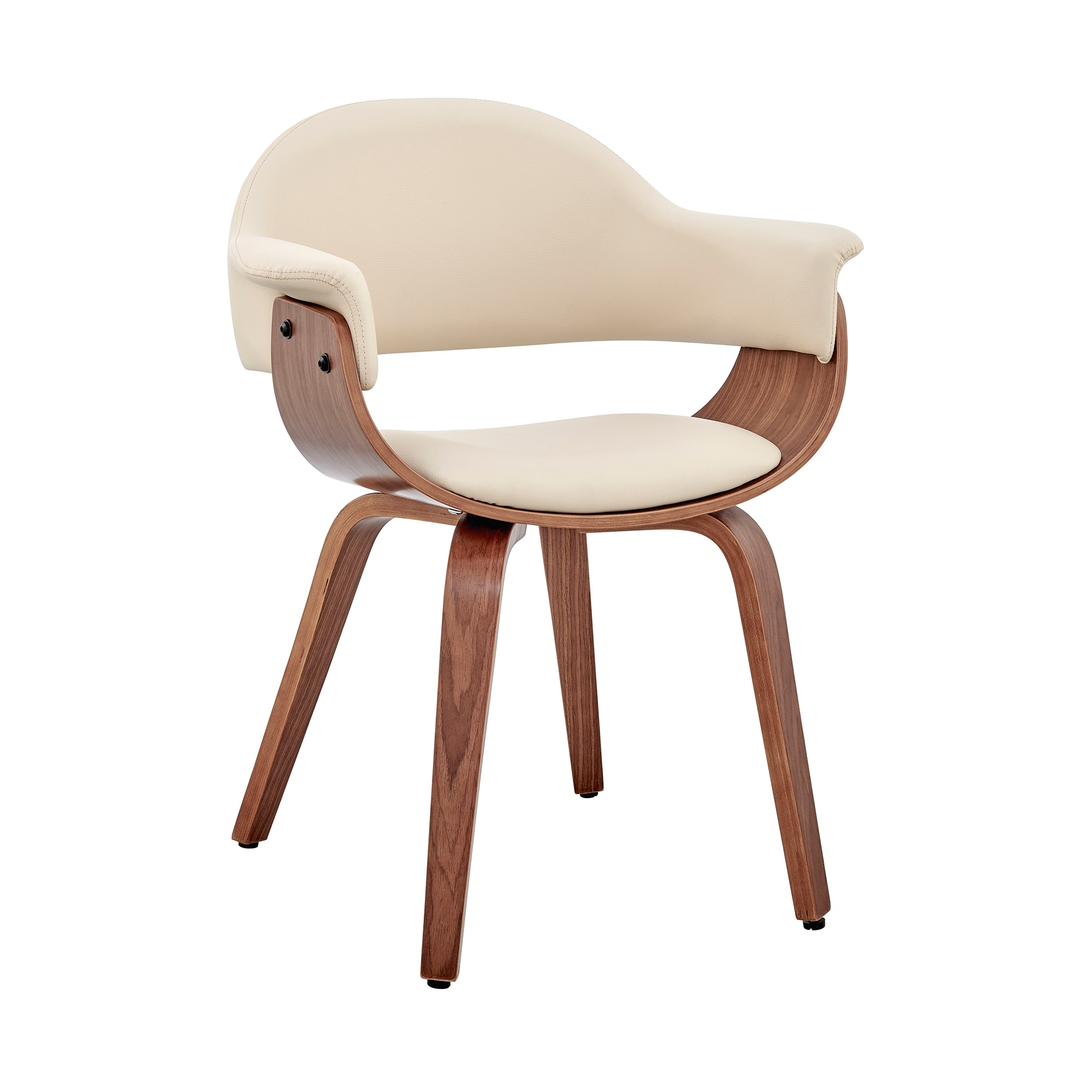 Adalyn Mid Century Modern Faux Leather and Wood Upholstered - Picture 13 of 25