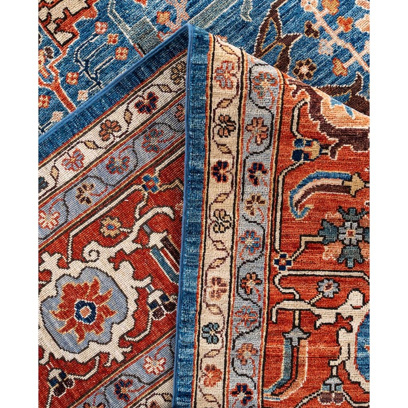 Serapi One-of-a-Kind Hand-Knotted Area Rug - Blue - 10' 0" x 14' 2"