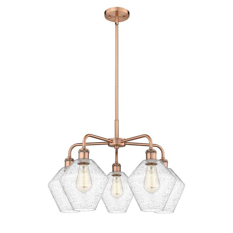Innovations Lighting Cindyrella - 5 Light 8" Stem Hung Chandelier - Antique Copper/Seedy