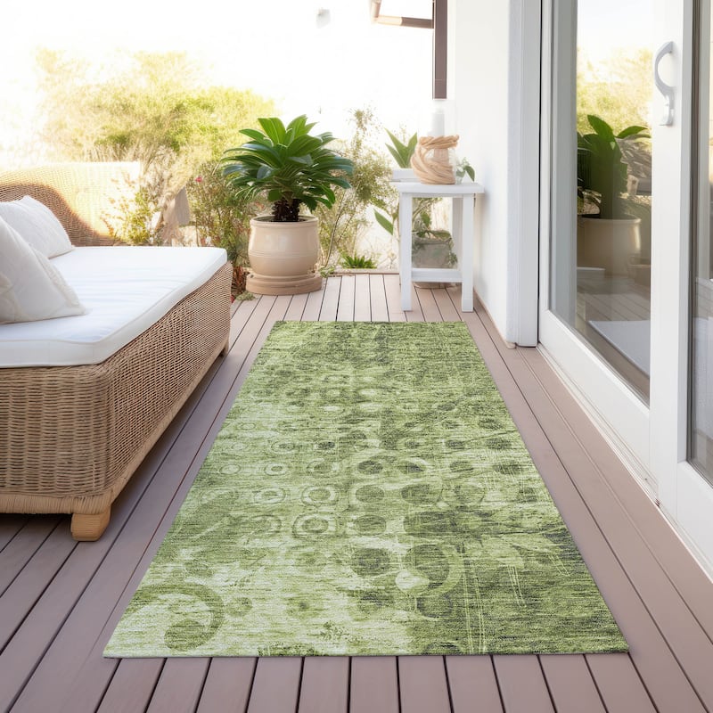 Machine Washable Indoor/ Outdoor Chantille Abstract Modern Rug