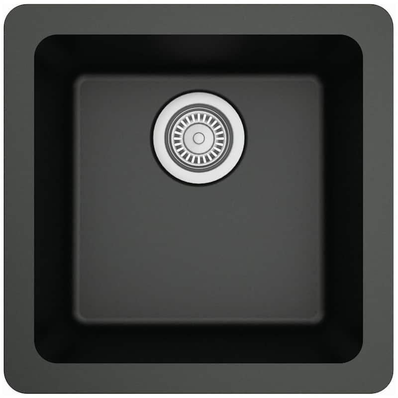 Karran USA QU-690 Quartz QU 16-5/8" Undermount Single Basin Quartz - Black