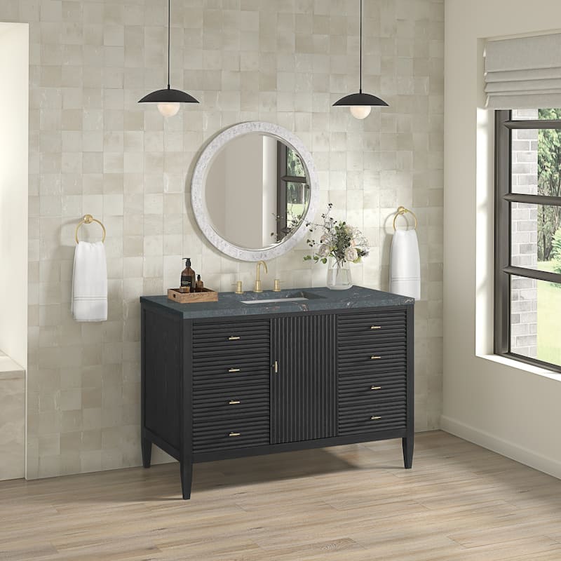 James Martin Vanities 485-V48-3PBL Myrrin 48" Single Basin Wood Vanity