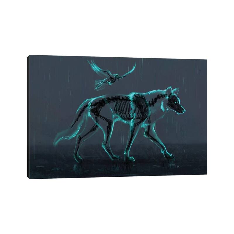 iCanvas "Wolf and Raven" by Jade Merien Canvas Print