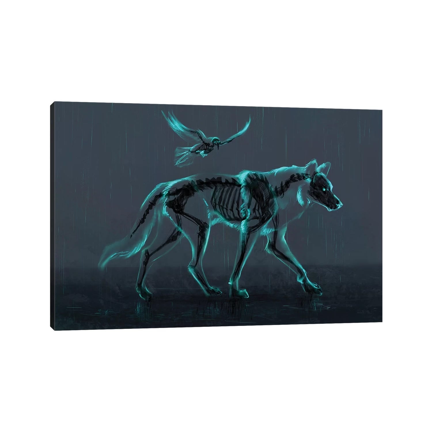 iCanvas "Wolf and Raven" by Jade Merien Canvas Print