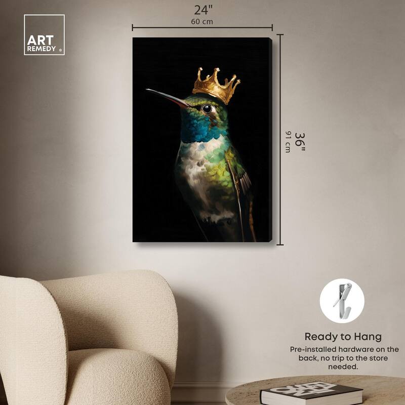 Crowned Azure Bird I Canvas by Art Remedy, Gallery Wrapped