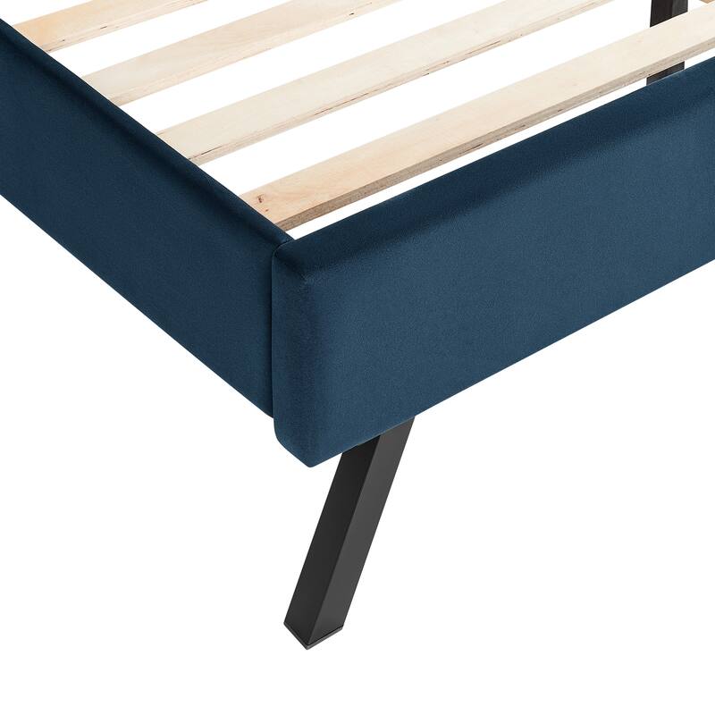 Studio Living Ashton Queen Upholstered Bed in Velvet Fabric