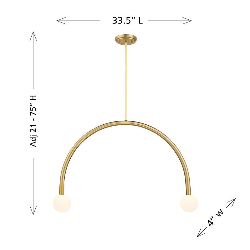 2-Light Chandelier By Trade Winds