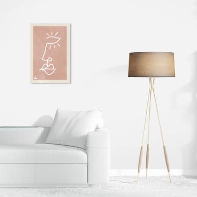 Wynwood Studio Canvas Abstract Half Face Self Portrait Pink and Modern & Contemporary Wall Art Canvas Print