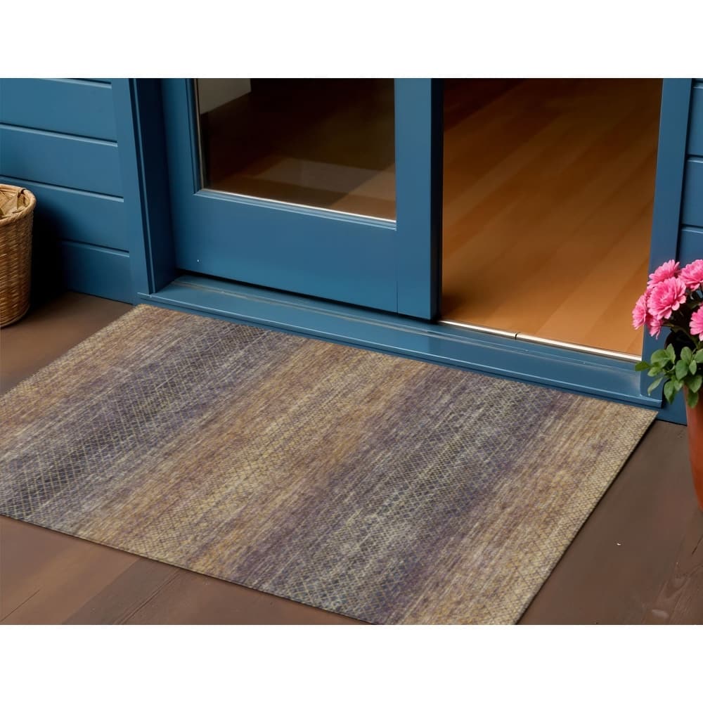 HomeRoots Geometric Transitional Rectangle Outdoor Rug