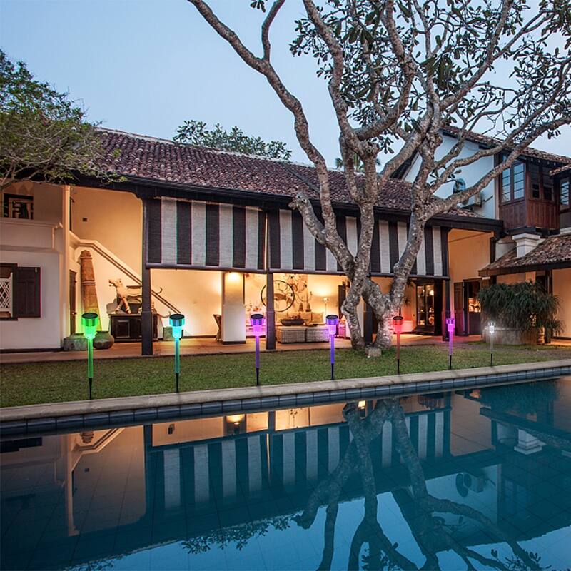 10pcs 5W High Brightness Solar Power LED Lawn Lamps with Lampshades