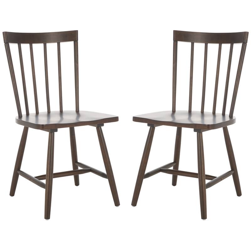 SAFAVIEH HOME Sani 35-inch Spindle Chair (Set of 2) - 17"W x 20"D x 35"H - Dark Walnut