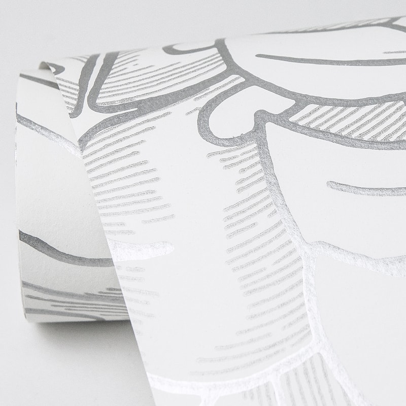 Scott Living Balboa Silver Botanical Wallpaper