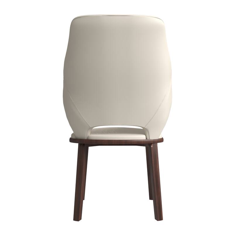 LeisureMod Vivara Leather Upholstered Dining Chair with Padded Seat - Mid-Century Arm Chair for Home Office Bar & Kitchen