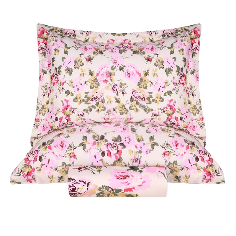 Superior Cotton Vintage Floral Duvet Cover Set with Pillow Shams