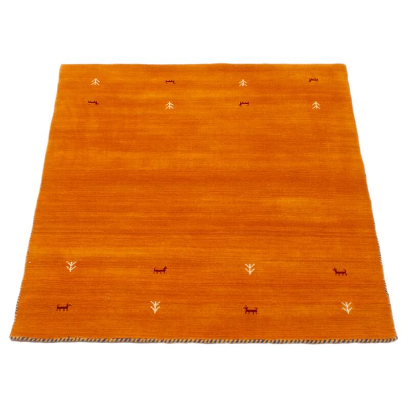 Kashkuli Gabbeh Burnt Orange Rug 4'0" x 5'7" - 4'0 x 5'7