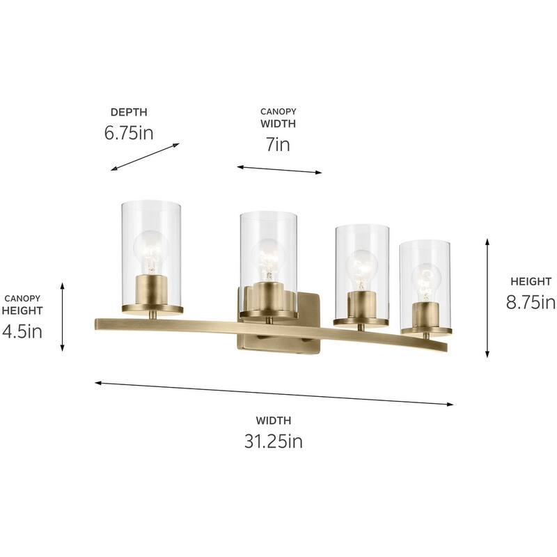 Kichler Crosby 4 Light 31" Wide Bathroom Vanity Light