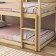 preview thumbnail 5 of 10, Natural Twin Wood Loft Bed with Ladder & Fence
