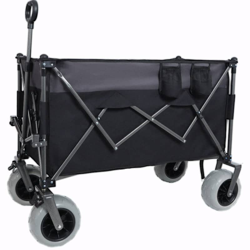 9" x 4" All-Terrain Balloon Wheels, 300L XL Heavy-Duty Folding Wagon Cart - 480lbs Capacity