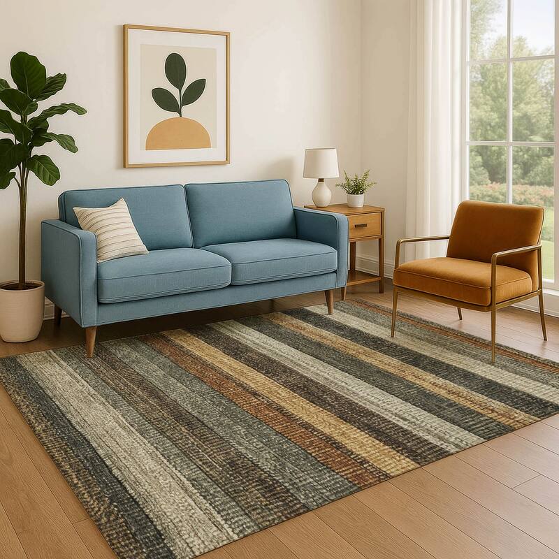 Premium Washable Super Soft Ombre Stripes Mayfield Rug