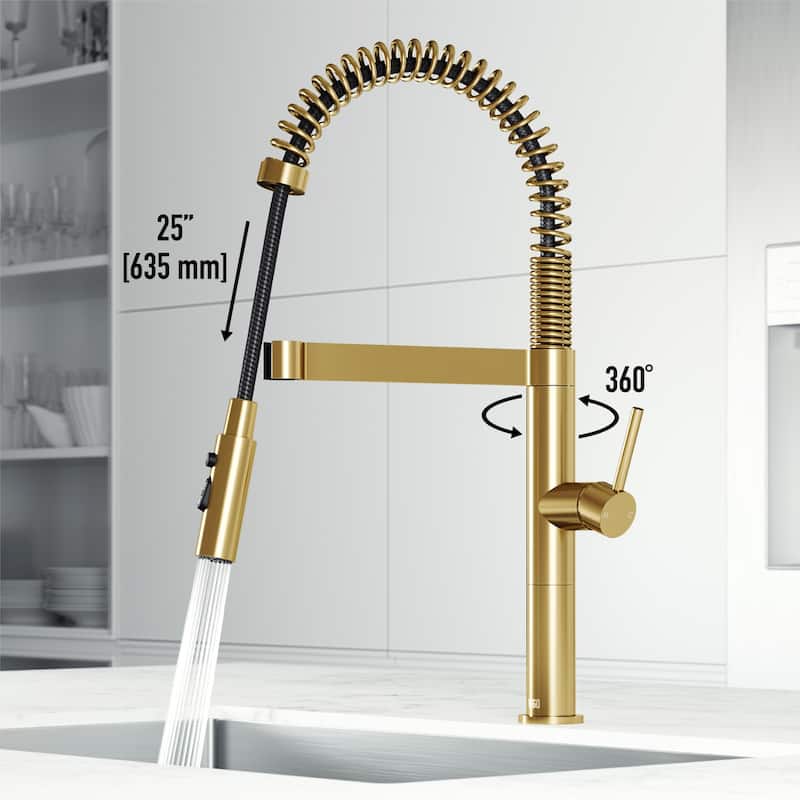 VIGO Edison Pro 20" H Single Handle Pull-Down Sprayer Kitchen Faucet