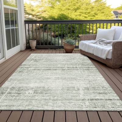 Machine Washable Indoor/ Outdoor Chantille Ombre Solid Rug