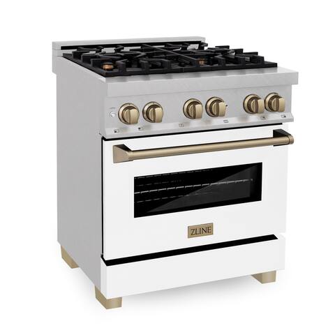 ZLINE 30" 4.0 cu. ft. Dual Fuel Range with Gas Stove and Electric Oven in Fingerprint Resistant Stainless Steel