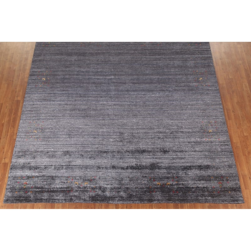 Tribal Gabbeh Oriental Square Rug Hand-Knotted Wool Carpet - 9'8" x 9'9"