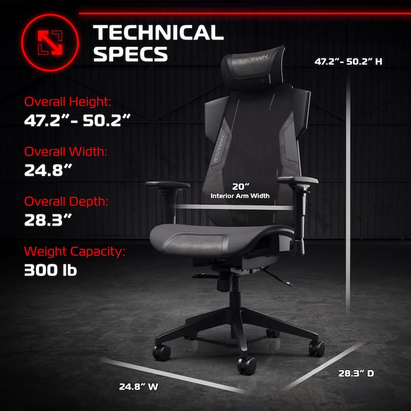 RESPAWN FLEXX Mesh Gaming Chair With Lumbar Support, Adjustable Headrest