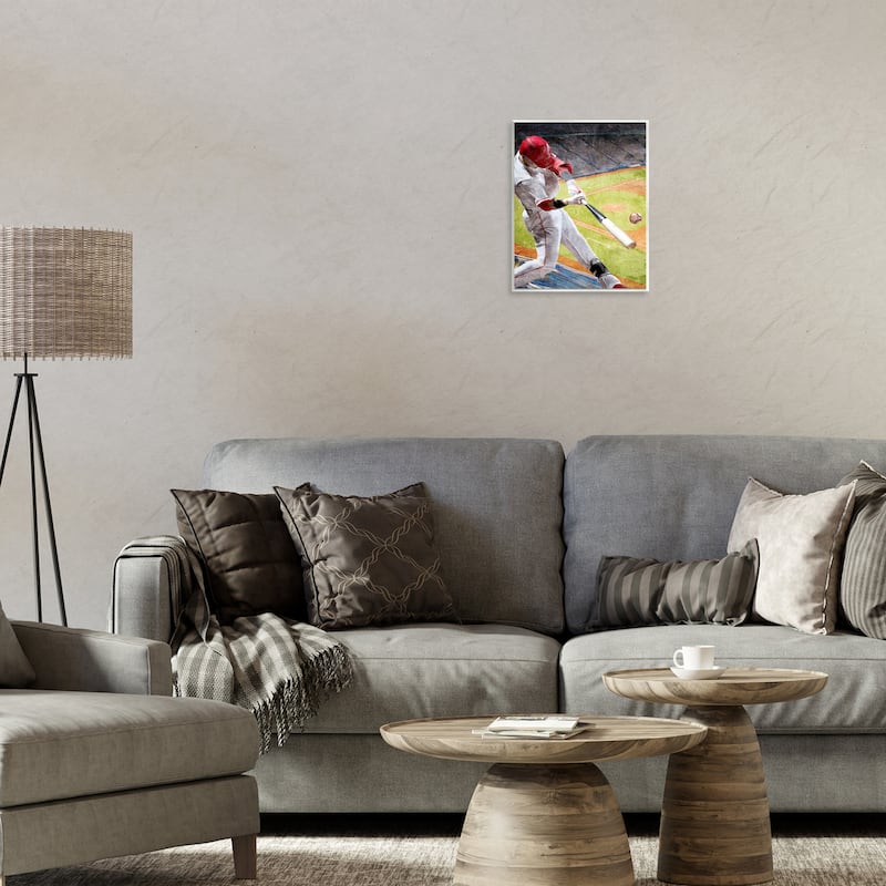 Stupell Athlete Hitting Baseball Wall Plaque Art Design By Kim Allen