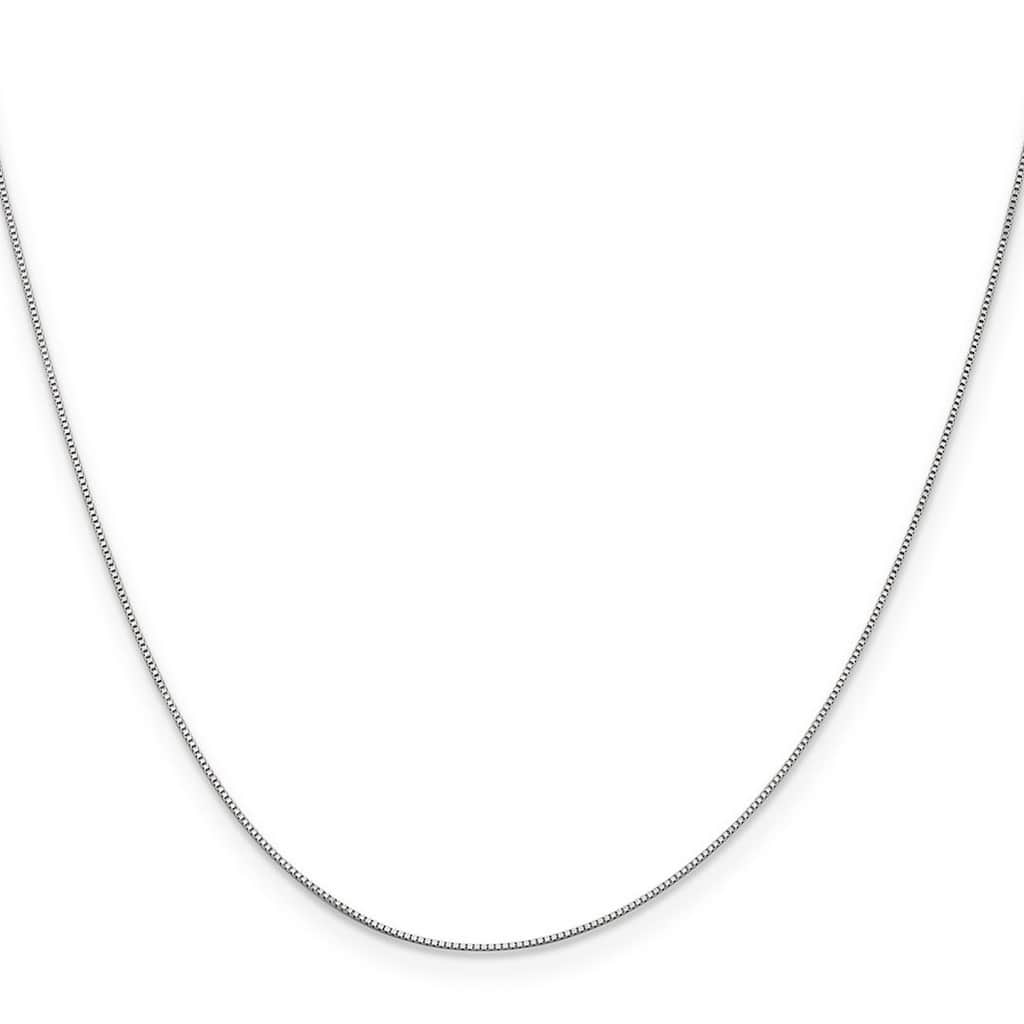 Curata 10k White Gold 0.5mm Baby Box Chain Necklace (Lobster)