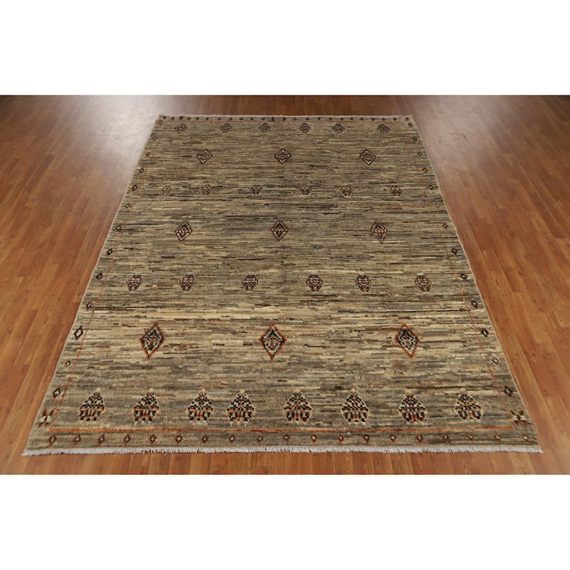 Moroccan Oriental Area Rug Handmade Living Room Wool Carpet - 7'3" x 9'7"