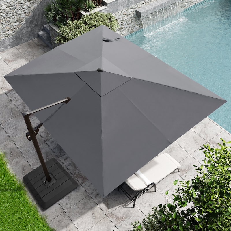 Crestlive Products Outdoor Patio Umbrella Cantilever Offset with Base